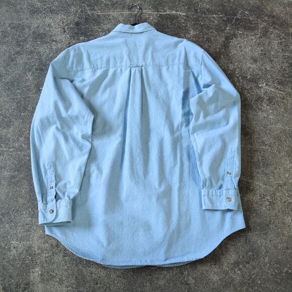 Vintage Adirondack Chambray Denim Shirt Mens XL Blue Savile Row Utility Outdoors - Picture 4 of 8